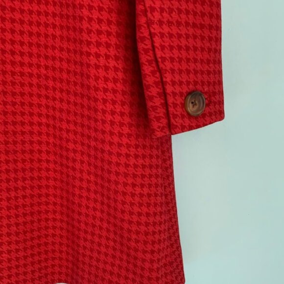 CAbi 3546 Red Houndstooth Ruffle Celebration Jacket Coat M - Picture 10 of 13
